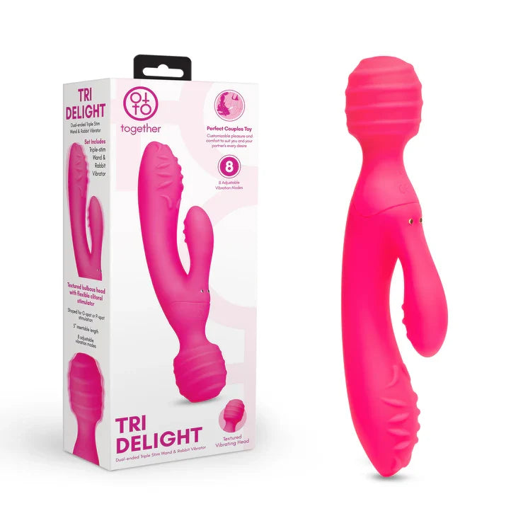 Together Toy Tri Delight – 22cm Dual-Ended Wand and Rabbit Vibrator > Vibrators > Ladies > Rabbit Multi