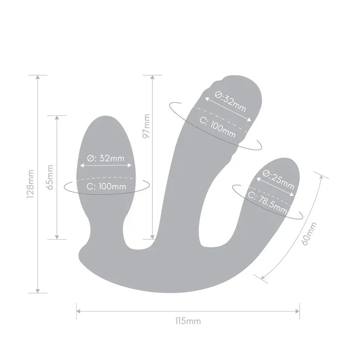 Together Toy Blended Pleasure – Remote-Controlled Triple-Pronged Vibrator > Vibrators > Unconventional