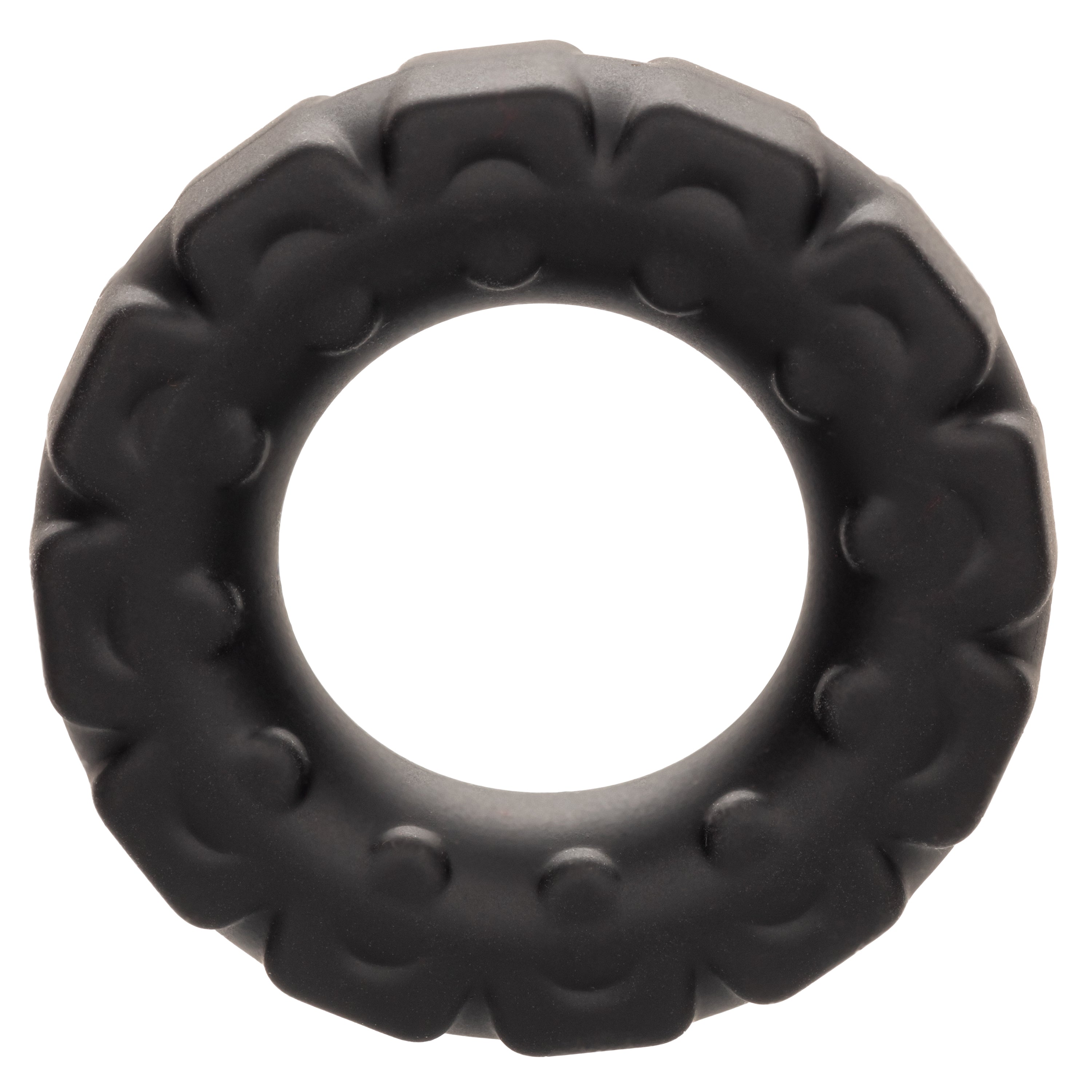 Alpha Liquid Silicone Prolong Tread Ring Black 1 Inch Diameter Stretchy Durable Waterproof COCK RINGS