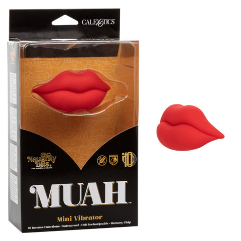 Naughty Bits MUAH Mini Red Lip-Shaped Silicone Vibrator 3.25 Inches Waterproof > Vibrators > Standard Vibrators