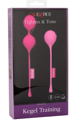Cal Exotics Kegel Training 2-Piece Set Pink Silicone Weights 25g and 45g for Pelvic Floor Strengthening Pink > Sex Toys For Ladies > Kegel Exercise