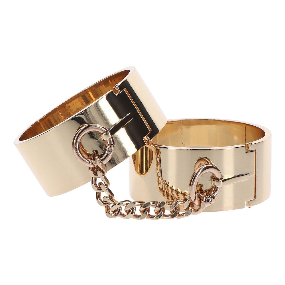 Slave Wrist Cuffs (Gold) > Bondage Gear > Handcuffs