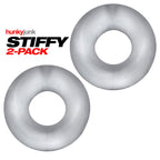 Stiffy 2 Piece Bulge Cockrings by HunkyJunk Ice Clear > Cock Ring > Sets