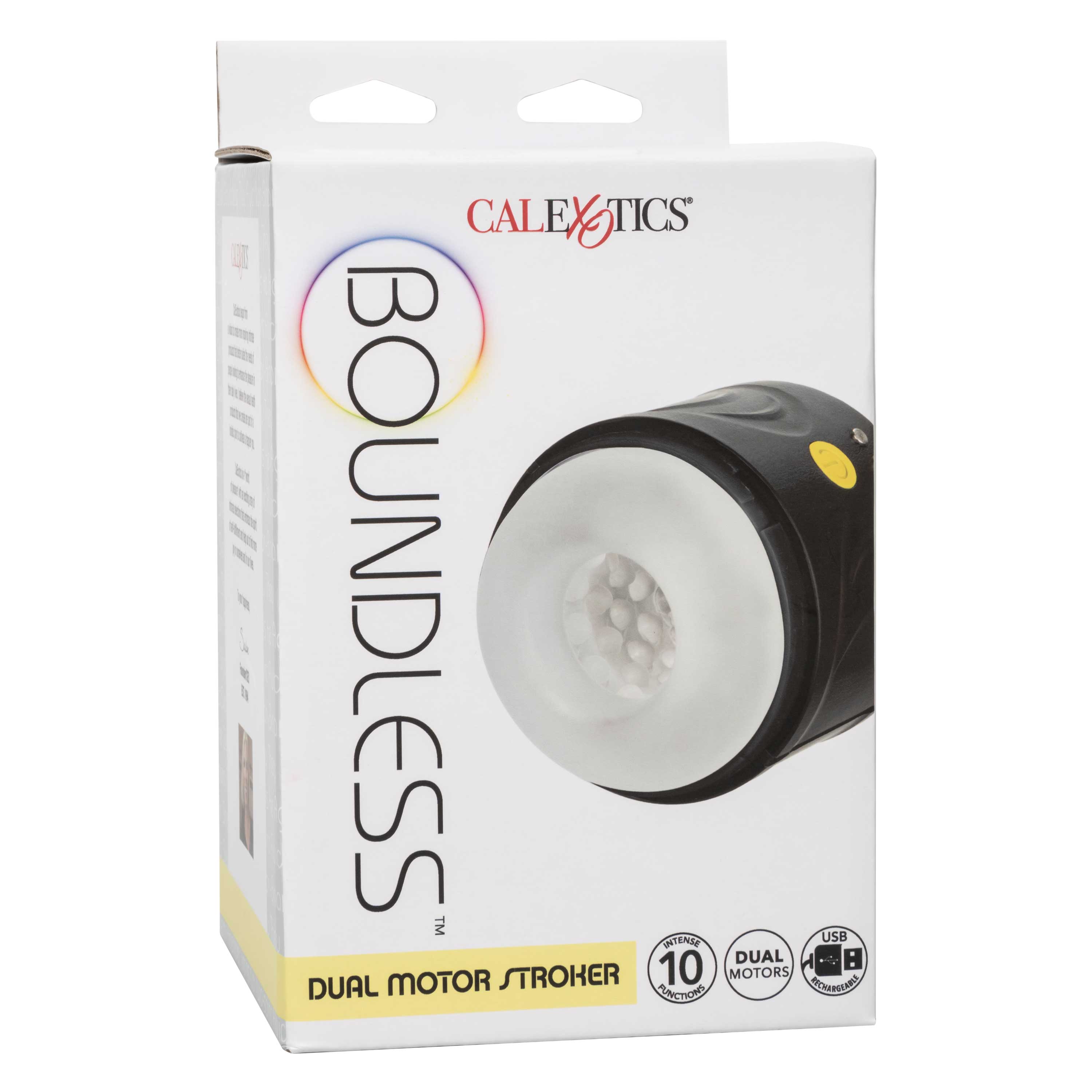 Boundless Dual Motor Stroker Black with Textured Chamber and 10 Function Settings Black > Sex Toys For Men > Masturbators > Vibrating