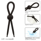 Alpha Liquid Silicone Lasso Ring Black Adjustable Size Stretchy Enhancer > Cock Ring > Adjustable