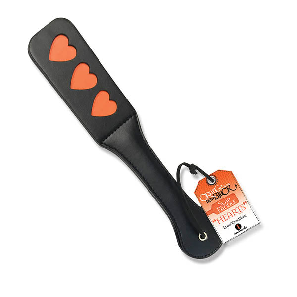 The 9's Orange Is The New Hearts – Stitched PU Leather Paddle > Bondage Gear > Paddles Main image