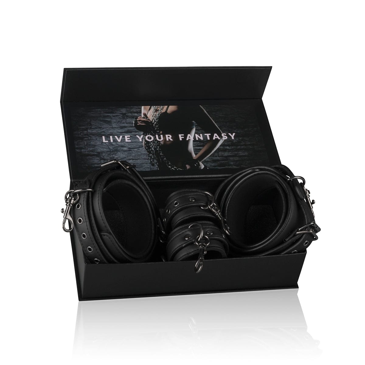 Thigh and Wrist Cuff Set – Durable Faux Leather BDSM Restraint Accessory > Bondage Gear > Restraints