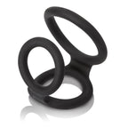 Maximizer Enhancer Triple Silicone Ring Set Black with 2 Inch Base, 1.5 Inch Scrotum, and 1.25 Inch Shaft Rings > Cock Ring > Sets