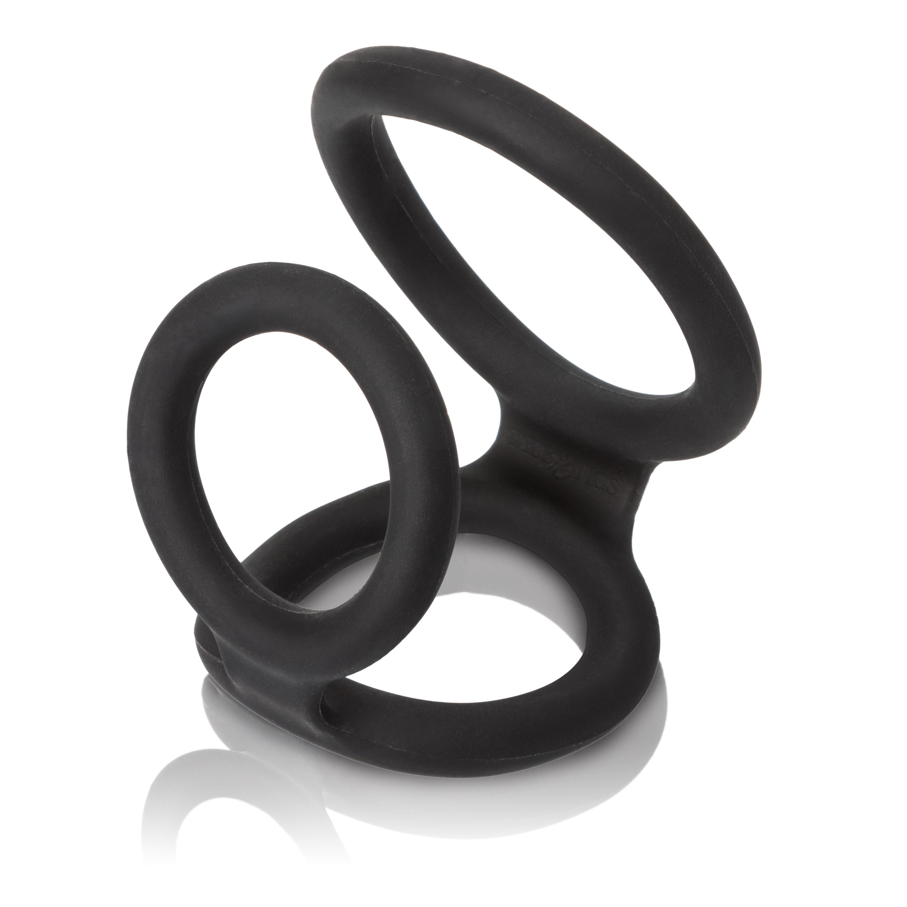 Maximizer Enhancer Triple Silicone Ring Set Black with 2 Inch Base, 1.5 Inch Scrotum, and 1.25 Inch Shaft Rings > Cock Ring > Sets
