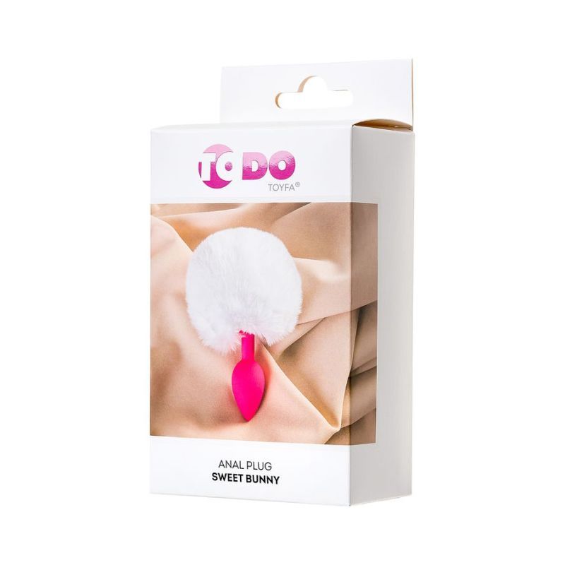 Todo Sweet Bunny Anal Plug with White Fluffy Tail Silicone Anal Toy > Anal Range > Tail Butt Plugs