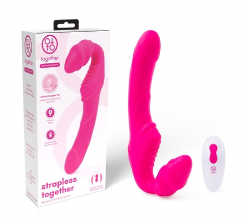 Together Toy Strapless Together Pink Remote-Controlled Silicone Couples Vibrator > Realistic Dildos and Vibes > Strapless Strap Ons