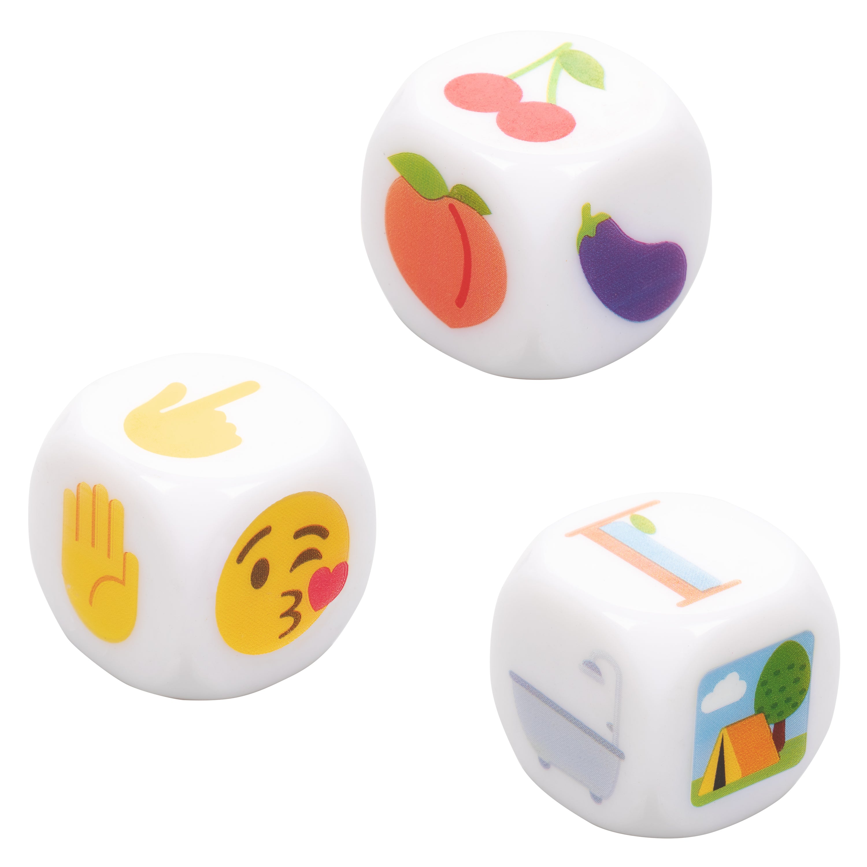 CalExotics Emojigasm Dice Naughty Acrylic Game for Couples 3 Piece Set Games