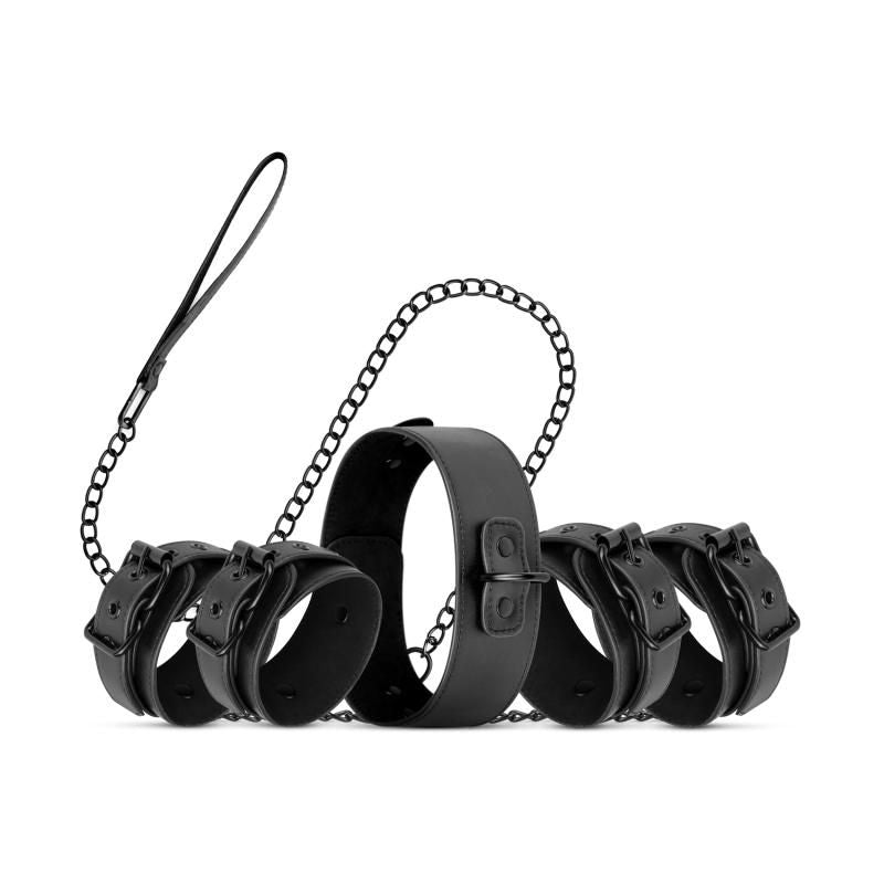 Total Restraint Complete Set Adjustable Collar and Leash BDSM Restraint Kit > Bondage Gear > Collars & Leashes