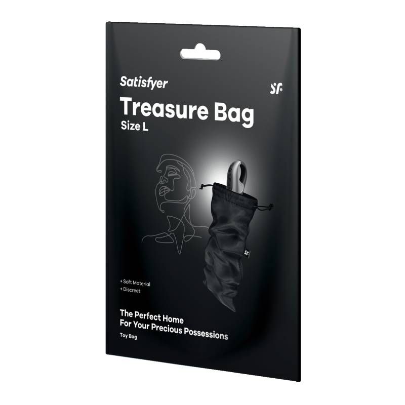 Treasure Bag Large Black Zippered Pouch – Discreet Storage Bag > Essentials > Toy Storage