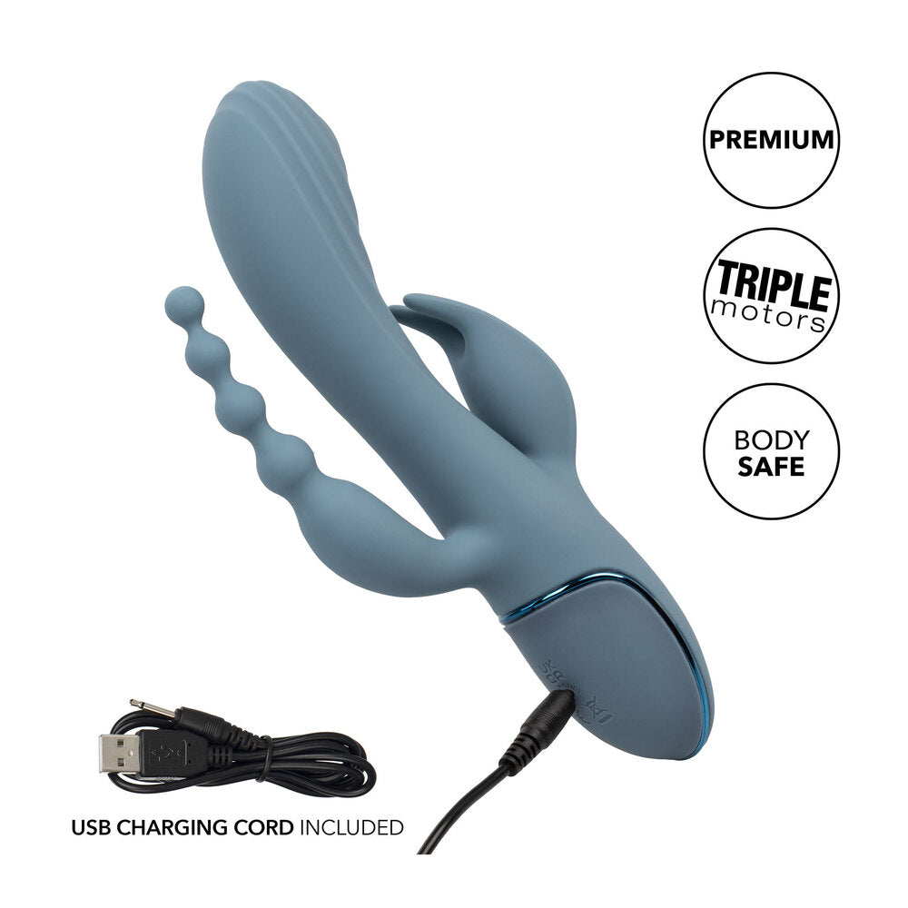 Triple Motor Vibrator Massager With Beaded Tail > Vibrators > Ladies > Rabbit Multi