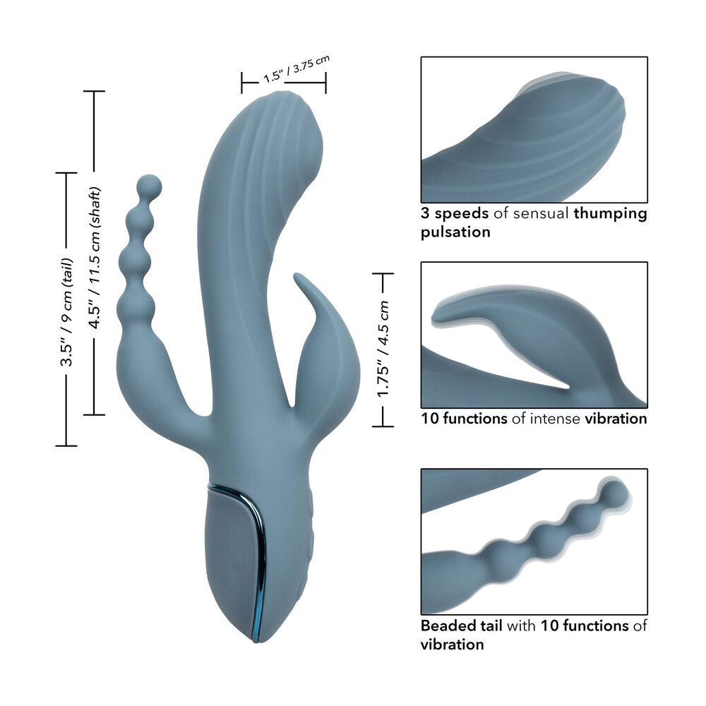 Triple Motor Vibrator Massager With Beaded Tail > Vibrators > Ladies > Rabbit Multi