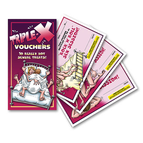 Triple X Vouchers Set of 10 Adult Intimacy Treats for Couples Default Title Gag Gifts & Novelties