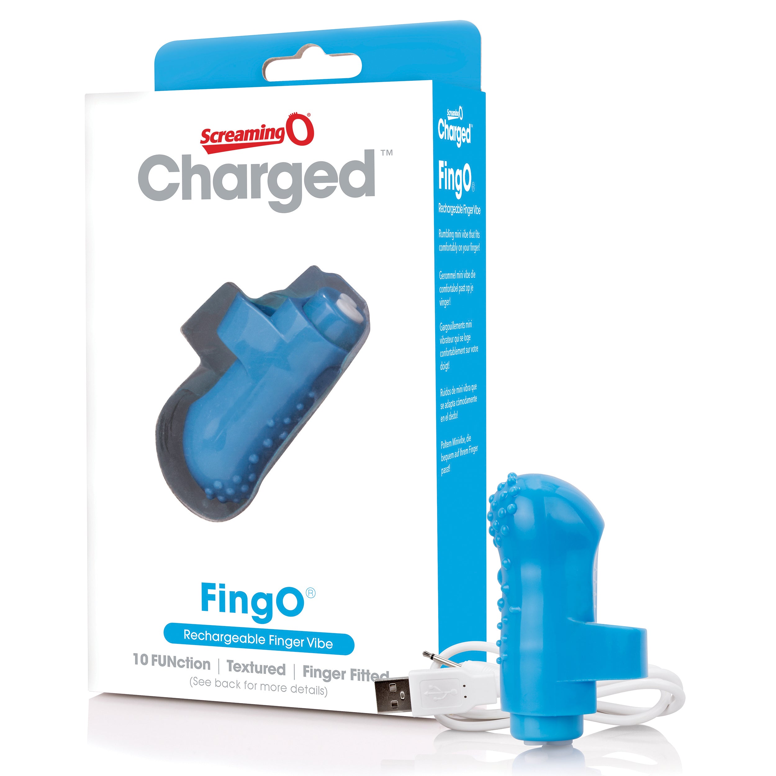 Charged Fing O Rechargeable Mini Finger Vibrator with Vooom Technology Silicone and ABS > Vibrators > Finger Vibrators Main image