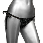 Radiance Side-Tie Panties Black Rhinestone Mesh with Satin Ties – One Size > Clothes > Panties