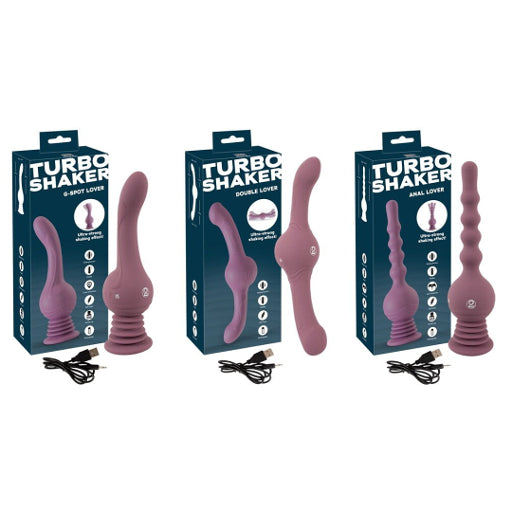 Turbo Shaker Package 3 Bestseller Silicone Vibrators G-Spot Lover Double Lover Anal Lover Rechargeable with USB Cable ANAL TOYS