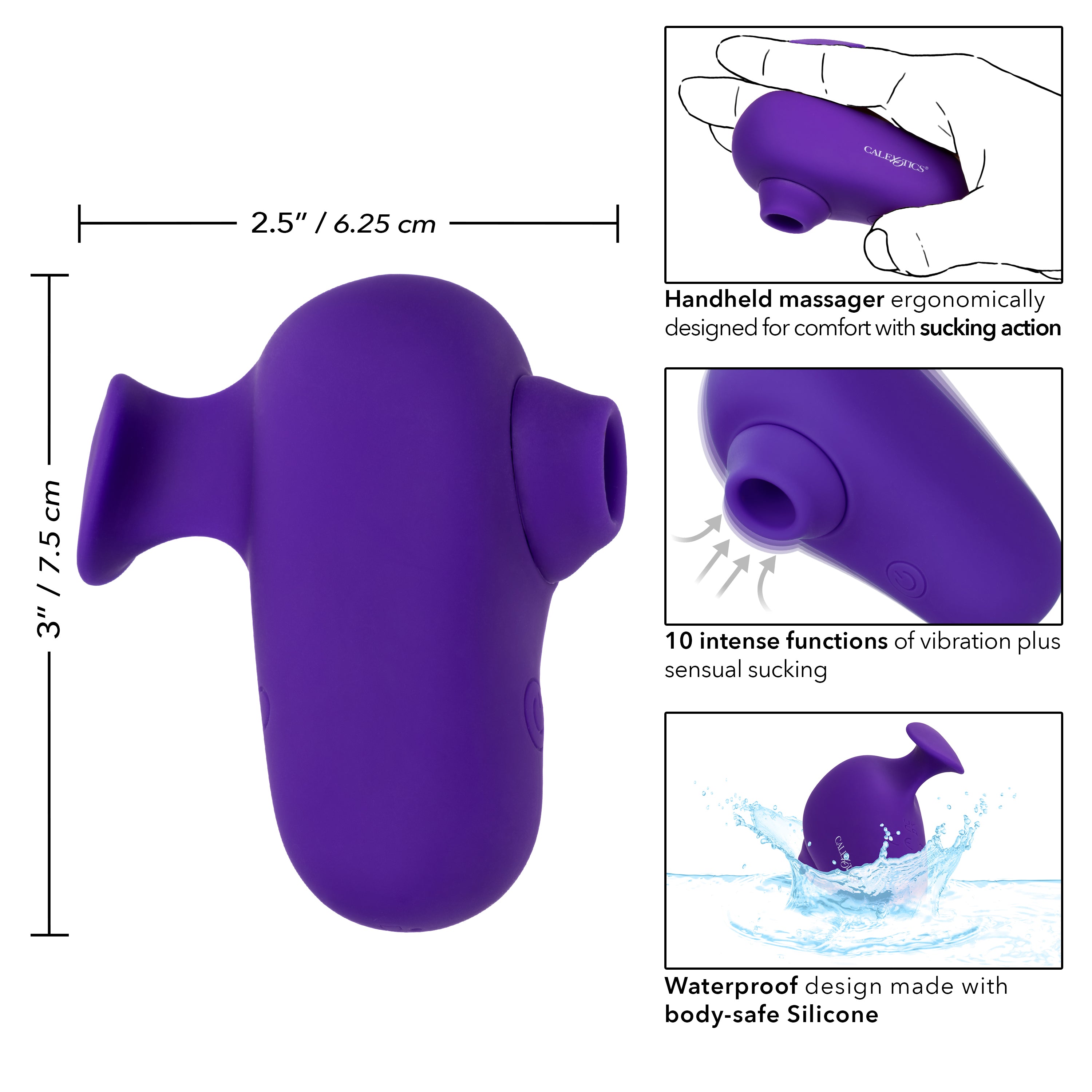 Neon Vibes The Kissing Vibe Purple Silicone Handheld Massager with 10 Functions and Rechargeable > Vibrators > Finger Vibrators