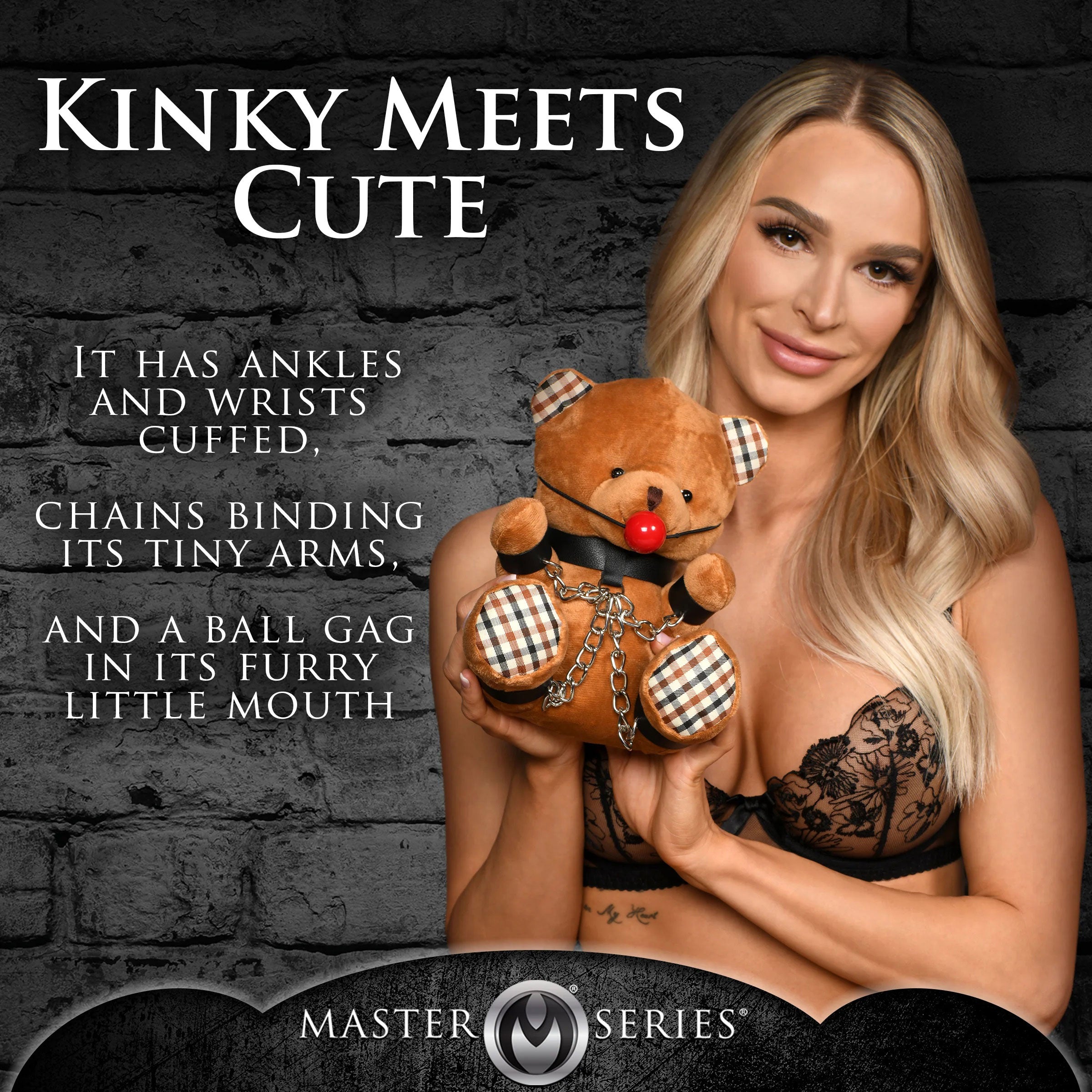 Master Series Gagged Bondage Bear Plush Toy Gag Gifts & Novelties