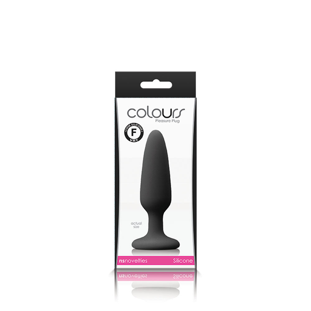 Colours Pleasures (Black) – Small Silicone Butt Plug 8.8cm Insertable Length Black > Anal Range > Butt Plugs