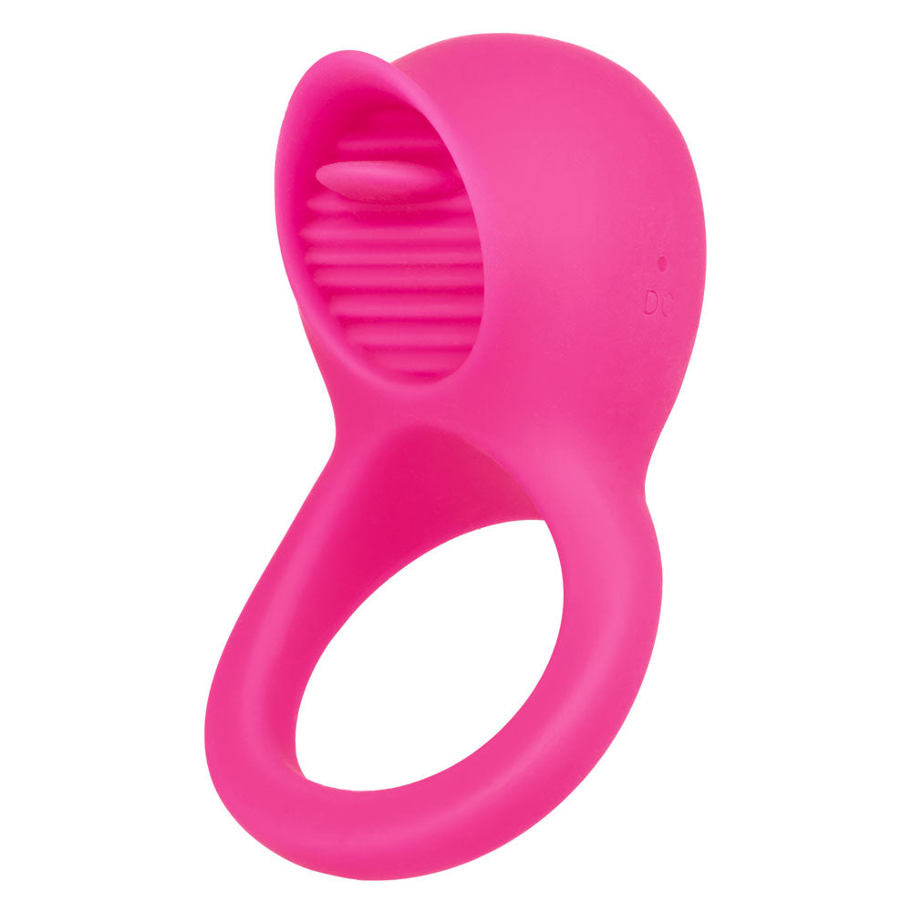 Vibrating Tongue Teaser Silicone Cock Ring Pink > Cock Ring > Vibrating
