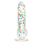 Naughty Bits I Love Dick Heart-Filled Dong 6 Inch Clear with Multicolor Heart Confetti > Dildos > Realistic Dildos