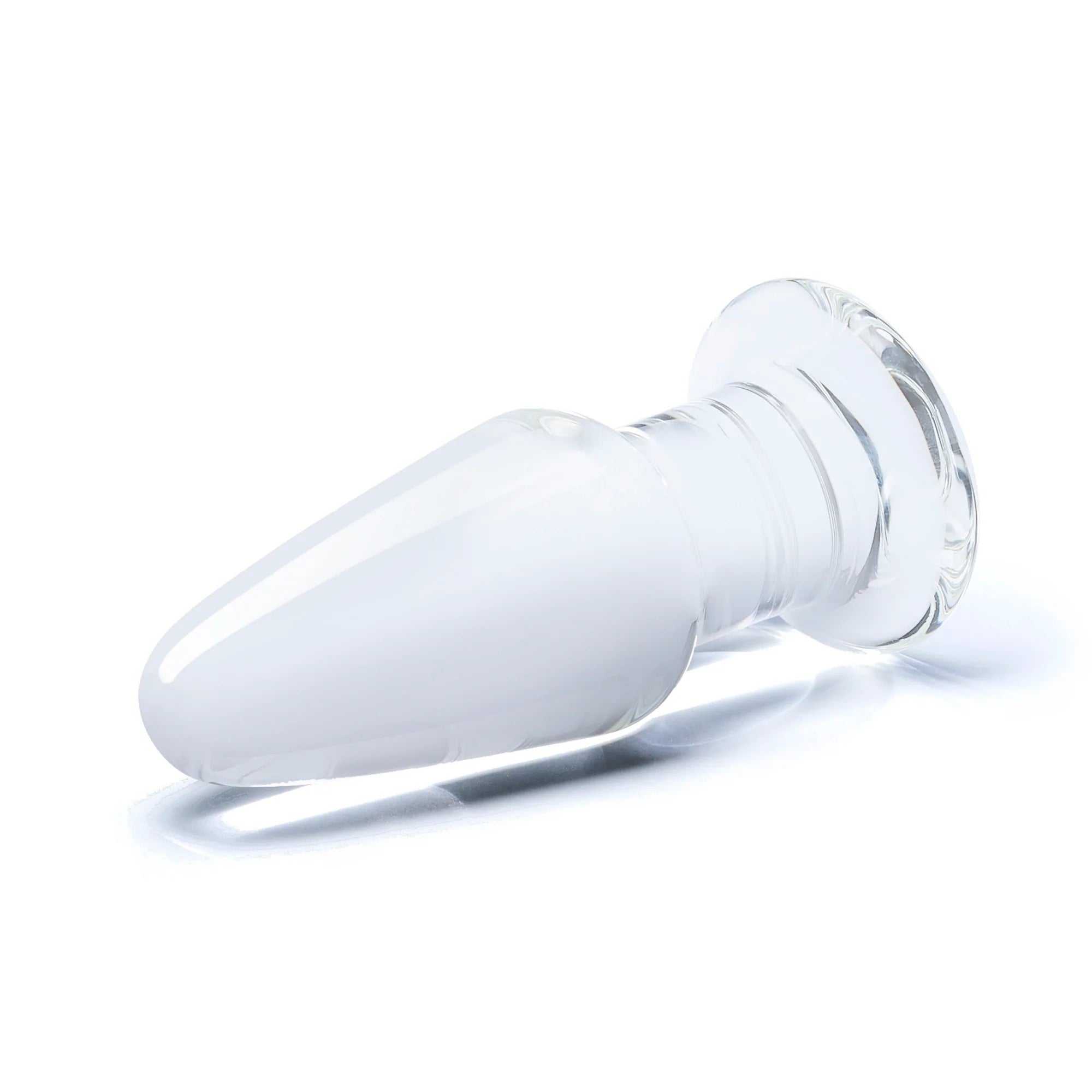Glas 3.5 Inch Clear Hand Blown Glass Butt Plug with Tapered Tip Beginner Anal Toy > Glass > Toys
