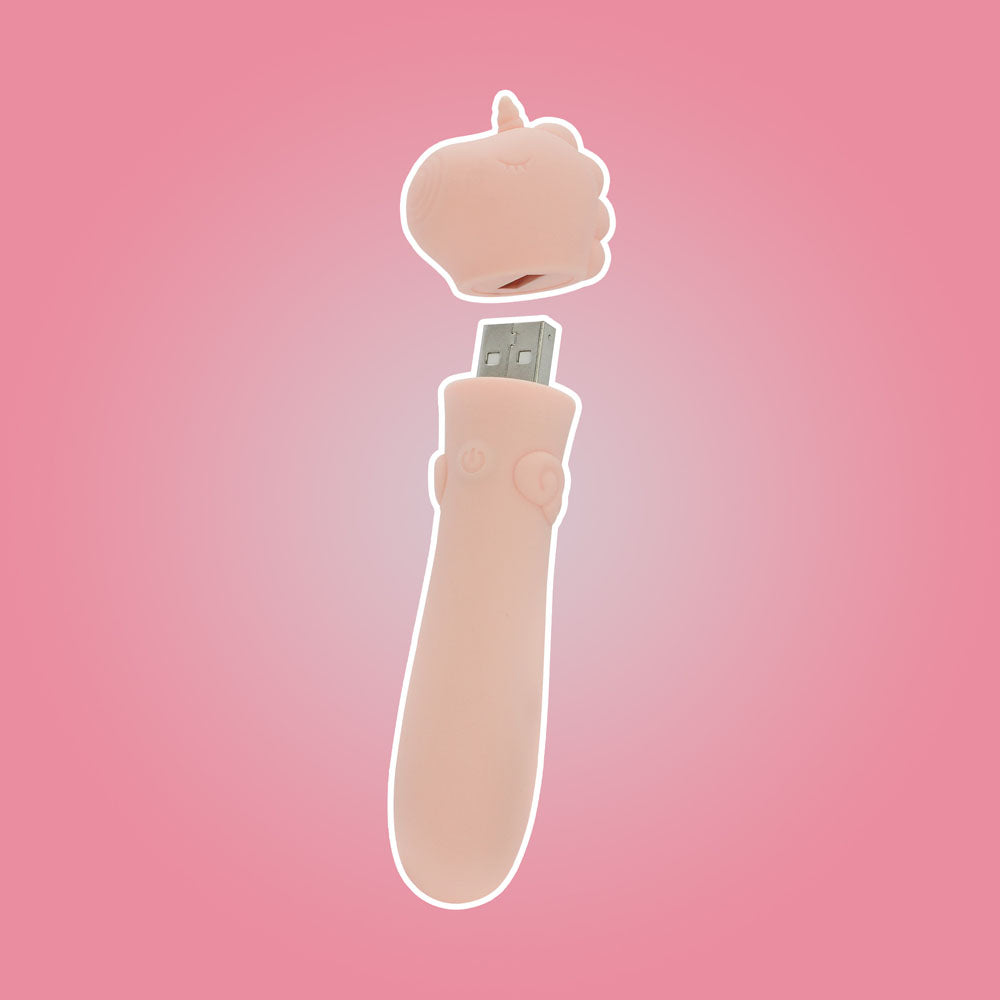 Unihorn - USB Bullet - Heart Throb - Coral USB Rechargeable Vibrating Bullet BULLETS & EGGS