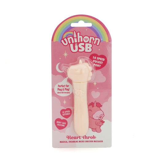 Unihorn - USB Bullet - Heart Throb - Coral USB Rechargeable Vibrating Bullet Coral BULLETS & EGGS