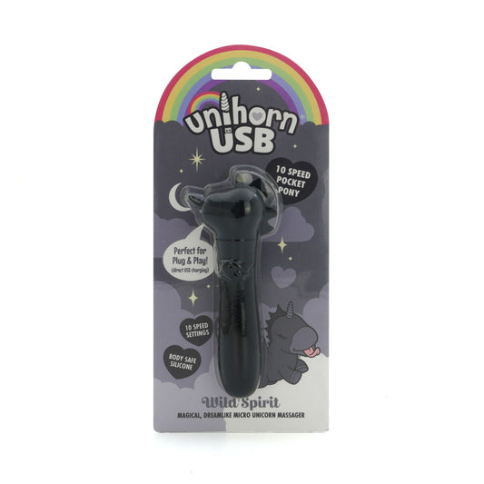 Unihorn - USB Bullet - Wild Spirit - USB Rechargeable Vibrating Bullet Black BULLETS & EGGS