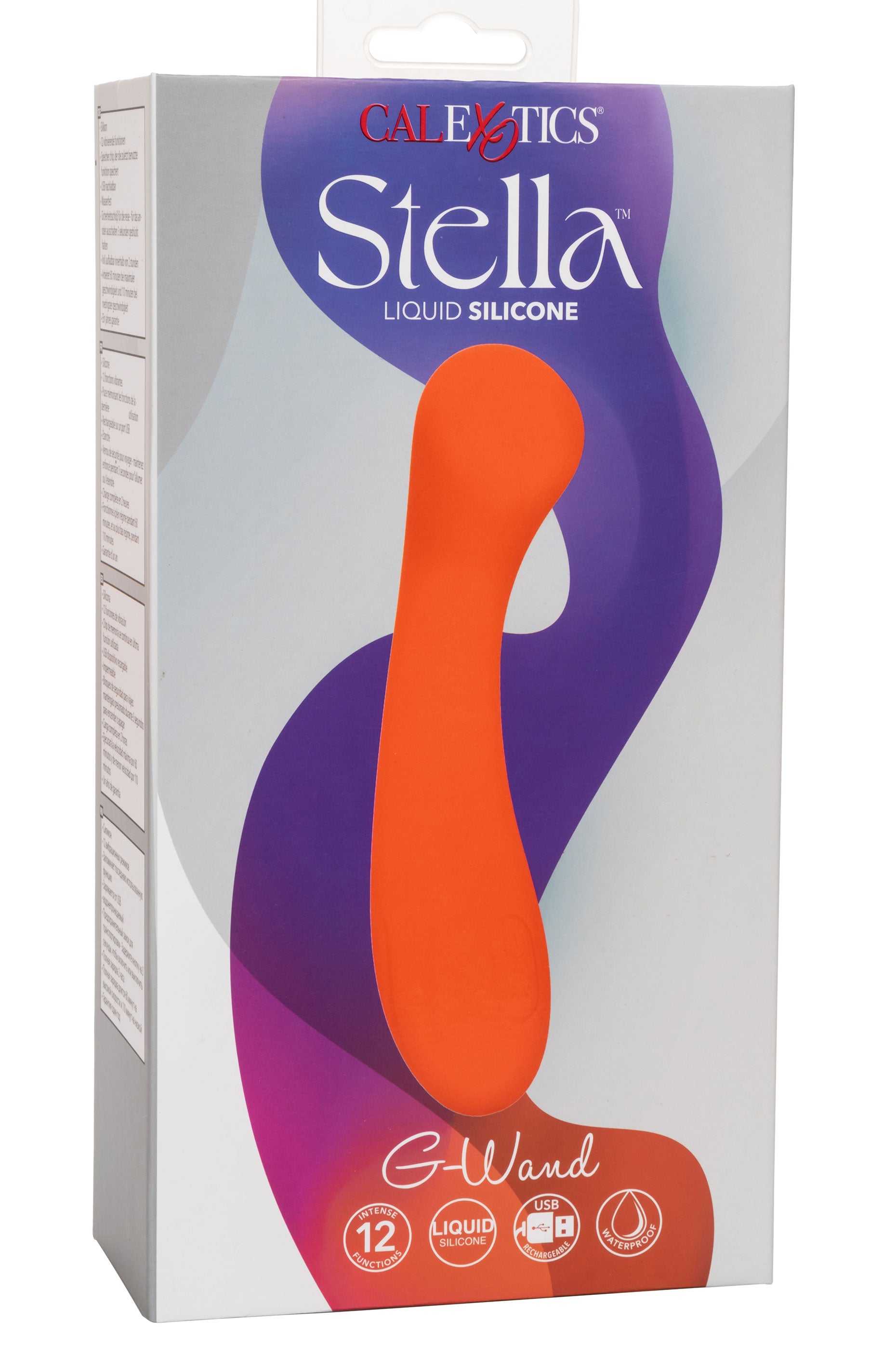 Stella Liquid Silicone G-Wand Vibrator in Orange with Flexible Neck and 12 Vibration Functions Orange > Sex Toys For Ladies > G-Spot Vibrators