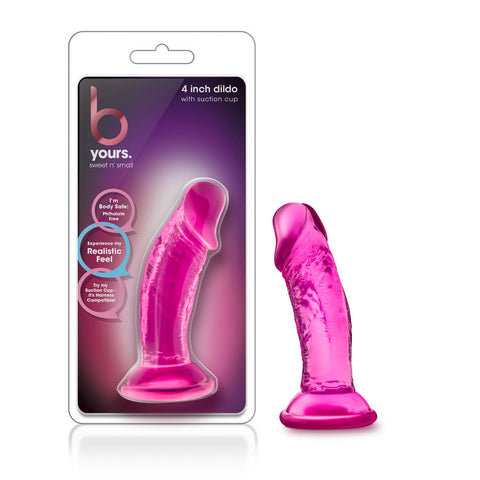 B Yours Sweet N Small 4 Inch Pink Suction Cup Dildo Dildos & Dongs