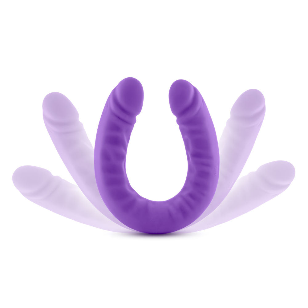 Ruse Silicone Slim 18in Purple Double Dong Dildo 1.5in Wide Purple > Dildos > Double Dildos