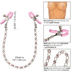 First Time Crystal Nipple Teasers with Pink Silicone Pads and Adjustable Tension Chain > Sex Toys > Nipple Clips