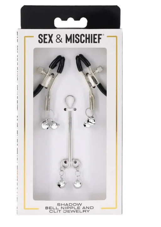 Shadow Bell Adjustable Nipple Clamps with Silver Bells – Nipple Jewelry > Sex Toys > Nipple Clamps