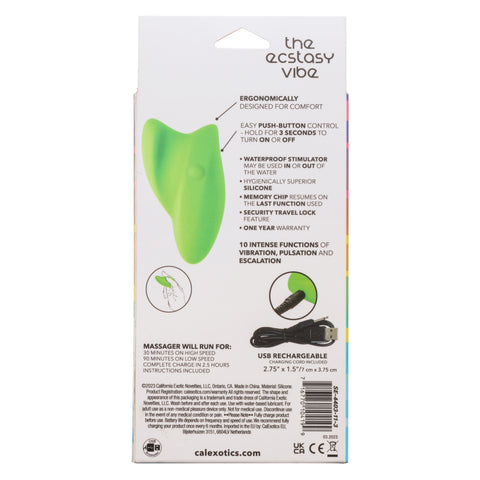 Neon Vibes The Ecstasy Vibe Green Silicone Handheld Massager with 10 Functions and Rechargeable > Vibrators > Finger Vibrators