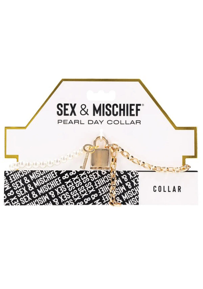 Sex and Mischief Pearl Day Collar for Elegant Submission and Sophistication Gold > Bondage Gear > Collars & Leashes