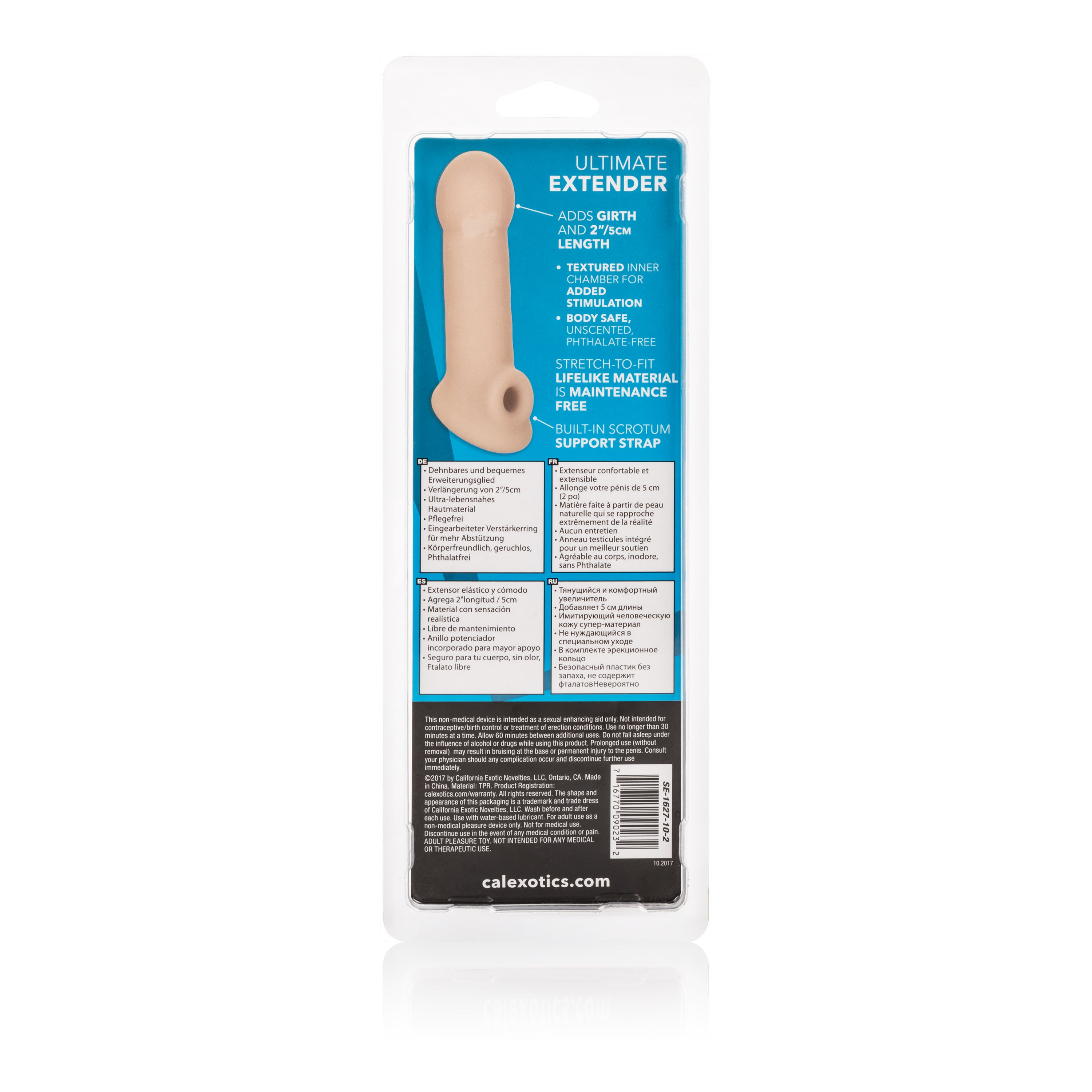 Ultimate Penis Extender Sleeve with Scrotum Support Strap Adds 2 Inches Length and Girth Flexible Flesh Color PureSkin Material SLEEVES