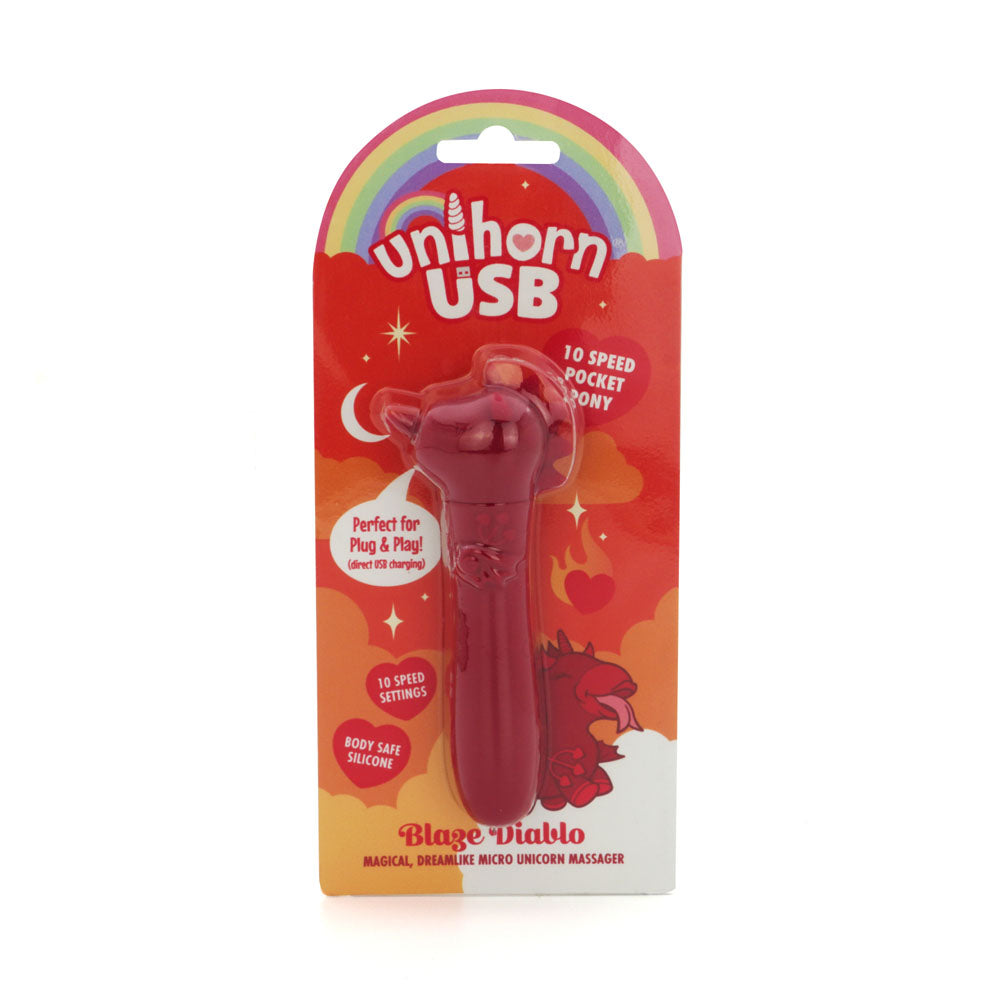 Unihorn Blaze Diablo USB Rechargeable Silicone Bullet Vibrator with 10 Speeds Secondary image