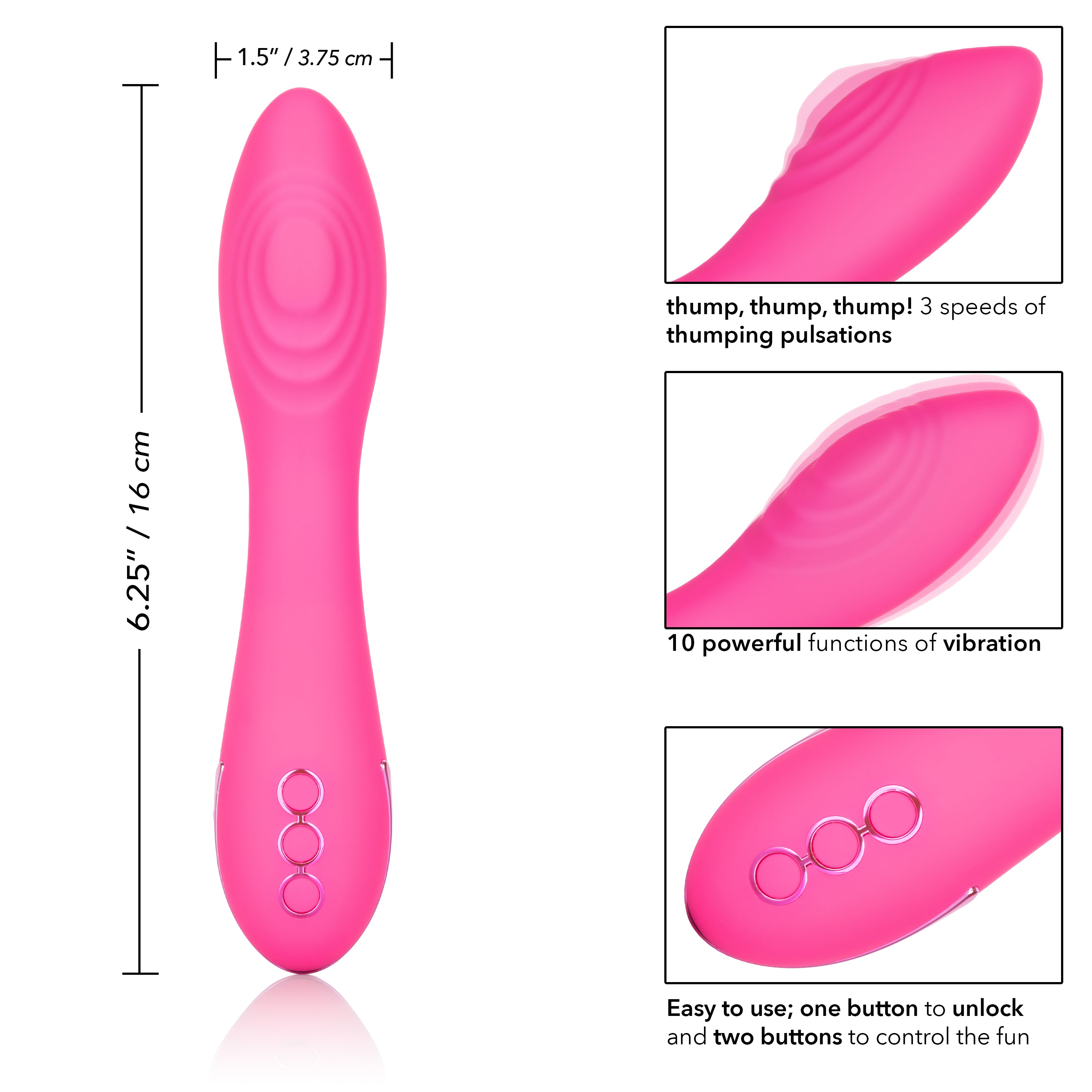 California Dreaming Surf City Centerfold Silicone Vibrator with 3 Speeds and 10 Vibration Functions > Vibrators > Standard Vibrators