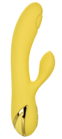 California Dreaming San Diego Seduction Yellow Silicone Dual-Action Massager with Triple Motors and 10 Functions > Vibrators > Ladies > Rabbit
