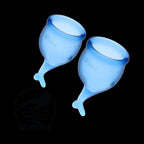 Satisfyer Feel Secure Menstrual Cup Dark Blue Medical Grade Silicone 15ml and 20ml Reusable Kit > Essentials > Menstrual Products
