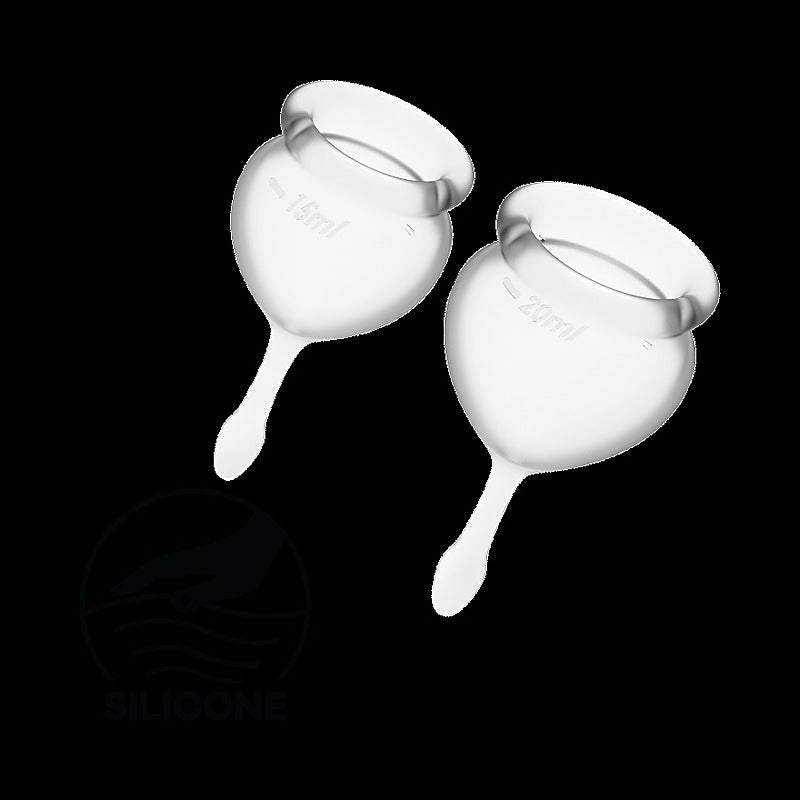 Feel Good Menstrual Cup Set Clear 2 Piece (20ml / 15ml) Medical Grade Silicone > Essentials > Menstrual Products