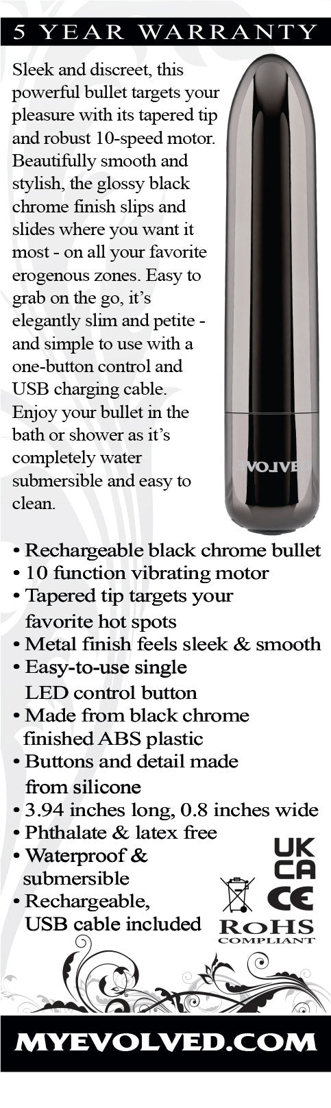 Evolved REAL SIMPLE - Black 10 cm USB Rechargeable Bullet Finger Stimulator