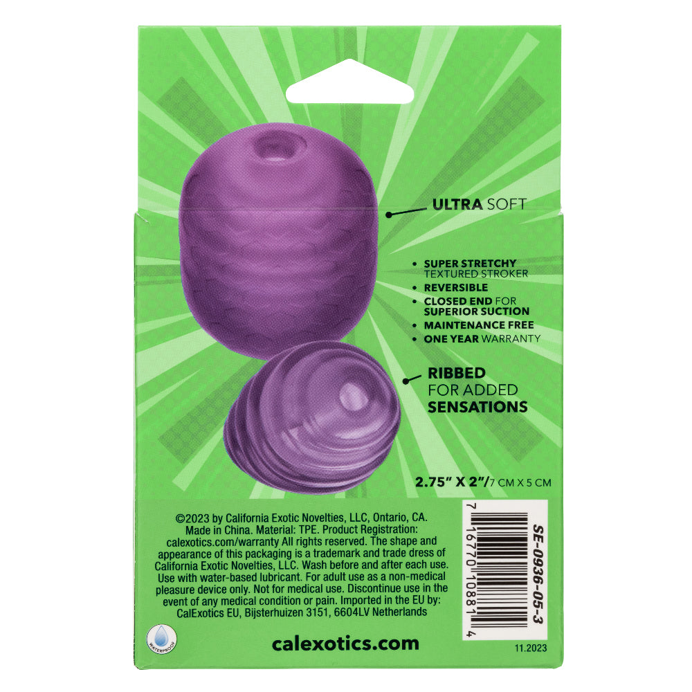 Pop Sock Textured Reversible Masturbator Purple Soft Tight Stretchy Sleeve > Sex Toys For Men > Masturbators Cup