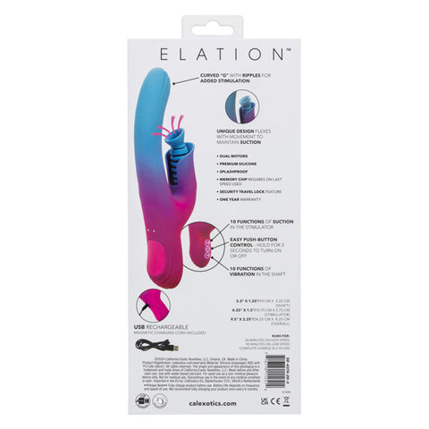 Elation Dual Stimulator with Suction Vibrator for Intimate Use Multi VIBRATORS-RABBIT