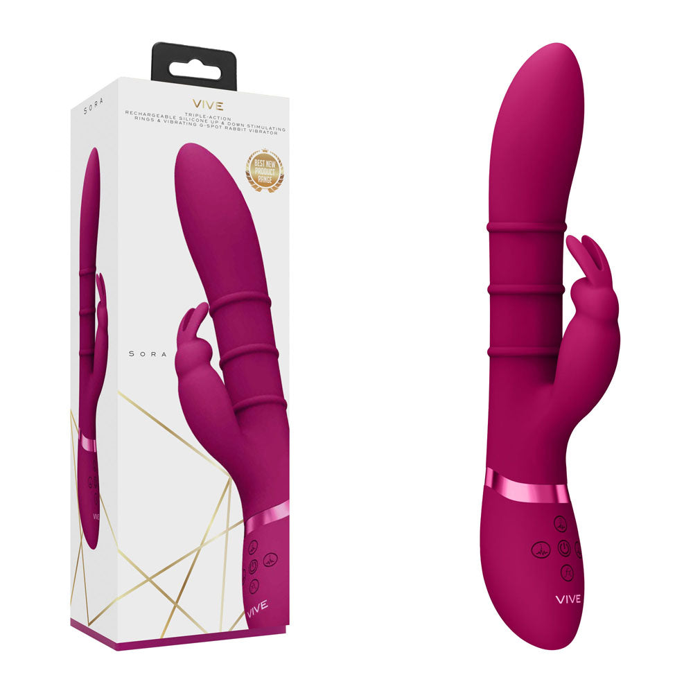 VIVE Sora G-Spot Rabbit Vibrator - Deep Pink